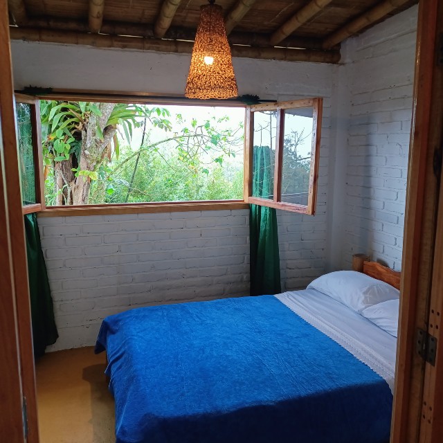 One of the double rooms in the apartment at Steel Horse